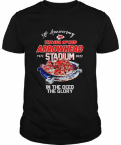 Kansas City Chiefs 50th anniversary the sea of red Arrowhead Stadium 1972 2022 in the deed the glory shirt 1