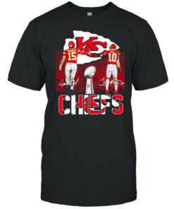 Kansas City Chiefs Mahomes and Hill signatures shirt 1