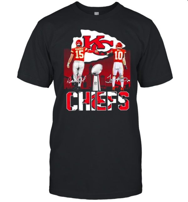 Kansas City Chiefs Mahomes and Hill signatures shirt