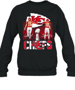 Kansas City Chiefs Mahomes and Hill signatures shirt 4