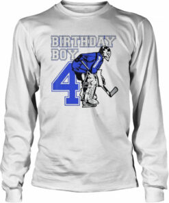 Kids 4 years old ice hockey goalie themed birthday 4th boy shirt 2 Kids 4 years old ice hockey goalie themed birthday 4th boy shirt 3