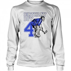 Kids 4 years old ice hockey goalie themed birthday 4th boy shirt 3