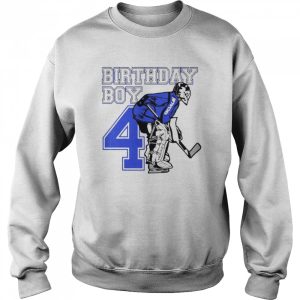 Kids 4 years old ice hockey goalie themed birthday 4th boy shirt 4