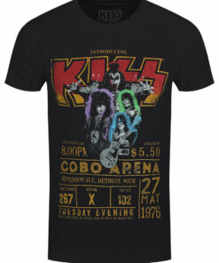 Kiss Cobo Arena 76 Mens Black 100 Recycled Eco T Shirt 1