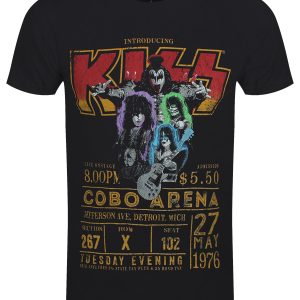 Kiss Cobo Arena ’76 Men’s Black 100% Recycled Eco T-Shirt