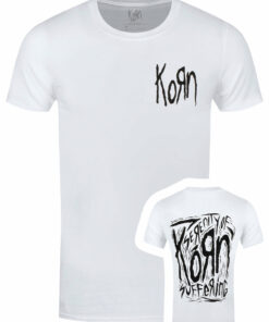 Korn Scratched Type Mens White T Shirt 1