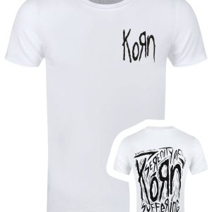 Korn Scratched Type Men’s White T-Shirt