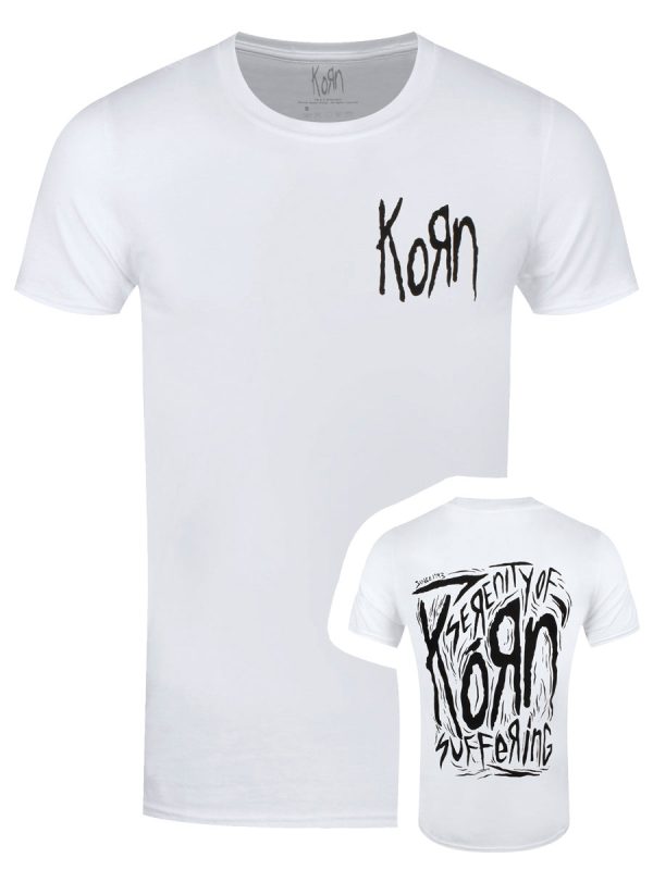 Korn Scratched Type Men’s White T-Shirt