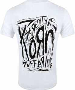 Korn Scratched Type Mens White T Shirt 2