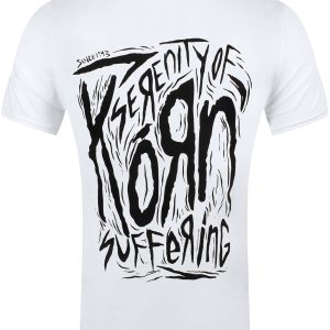 Korn Scratched Type Mens White T Shirt 2