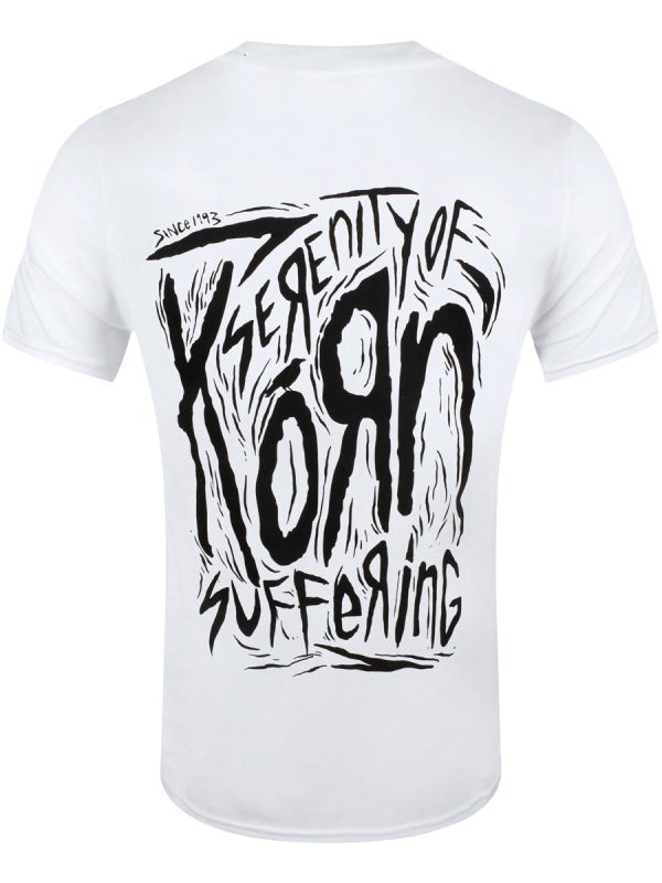 Korn Scratched Type Men’s White T-Shirt