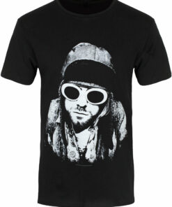 Kurt Cobain Glasses Mens Black T Shirt 1