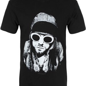 Kurt Cobain Glasses Men’s Black T-Shirt