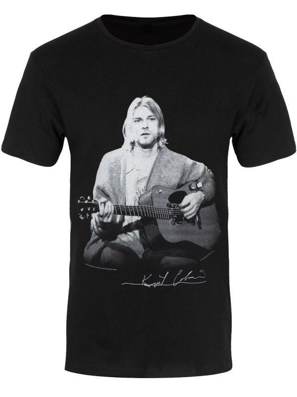 Kurt Cobain Guitar Live Men’s Black T-Shirt