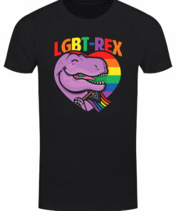 LGBT Rex Pride Flag Mens Black T Shirt 1