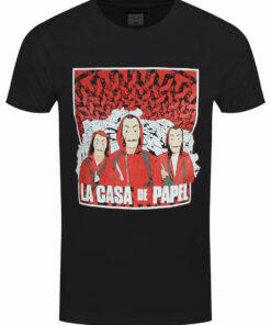 La Casa De Papel Group Shot Mens Black T Shirt 1