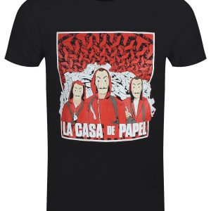 La Casa De Papel Group Shot Men’s Black T-Shirt