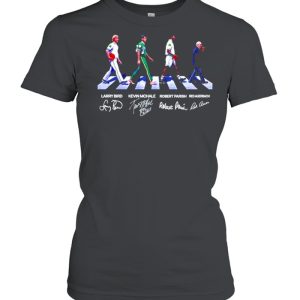 Larry Bird Kevin Mchale Robert Parish Red Auerbach abbey road signatures shirt