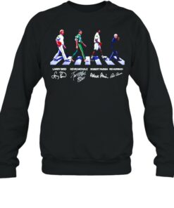 Larry Bird Kevin Mchale Robert Parish Red Auerbach abbey road signatures shirt 3 Larry Bird Kevin Mchale Robert Parish Red Auerbach abbey road signatures shirt 4