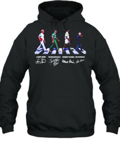 Larry Bird Kevin Mchale Robert Parish Red Auerbach abbey road signatures shirt 4 Larry Bird Kevin Mchale Robert Parish Red Auerbach abbey road signatures shirt 5