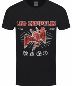 Led Zeppelin 50th Anniversary Mens Black T Shirt 1