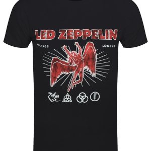 Led Zeppelin 50th Anniversary Mens Black T Shirt 1