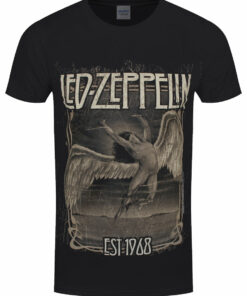 Led Zeppelin Faded Falling Mens Black T Shirt 1