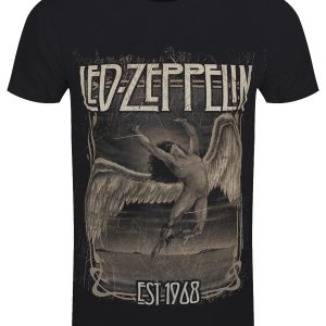 Led Zeppelin Faded Falling Mens Black T Shirt 1