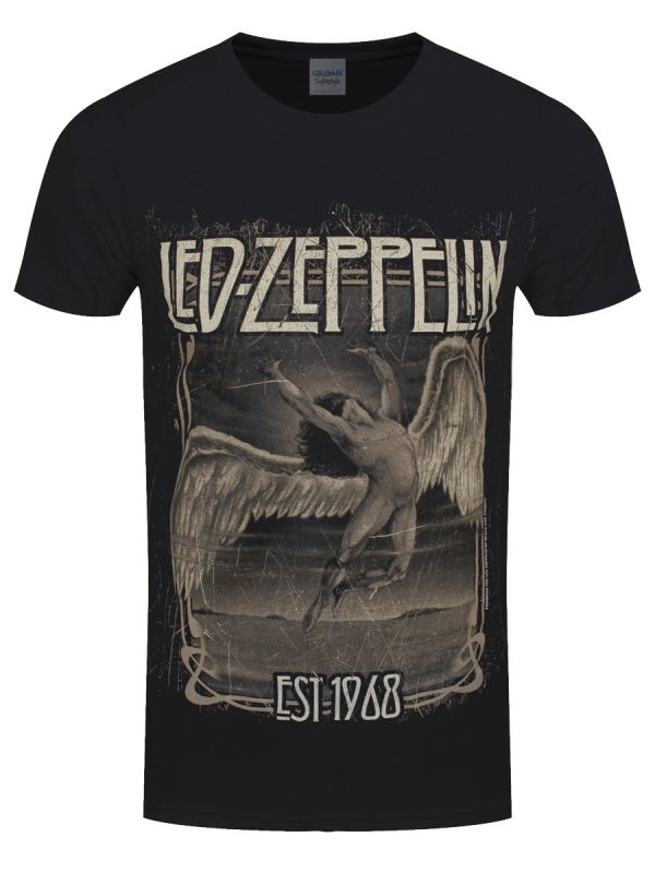 Led Zeppelin Faded Falling Men’s Black T-Shirt