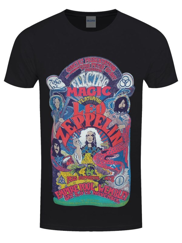 Led Zeppelin – Full Colour Electric Magic Men’s Black T-Shirt