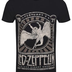 Led Zeppelin Madison Square Garden 1975 Men’s Black T-Shirt