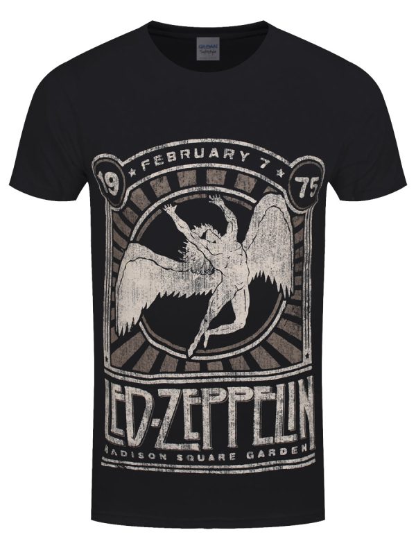 Led Zeppelin Madison Square Garden 1975 Men’s Black T-Shirt