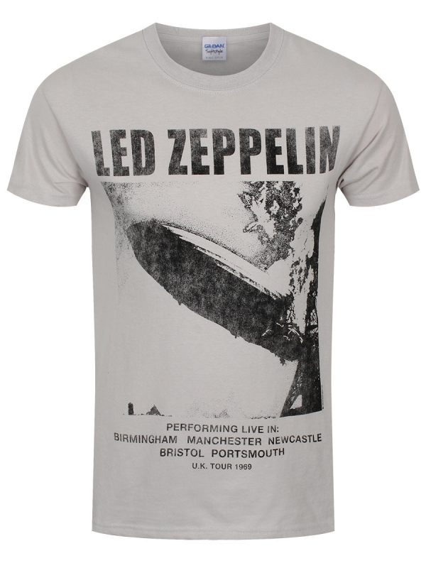 Led Zeppelin UK Tour 1969 Men’s Ice Grey T-Shirt