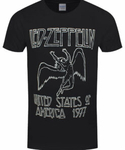 Led Zeppelin USA 1977 Mens Black T Shirt 1