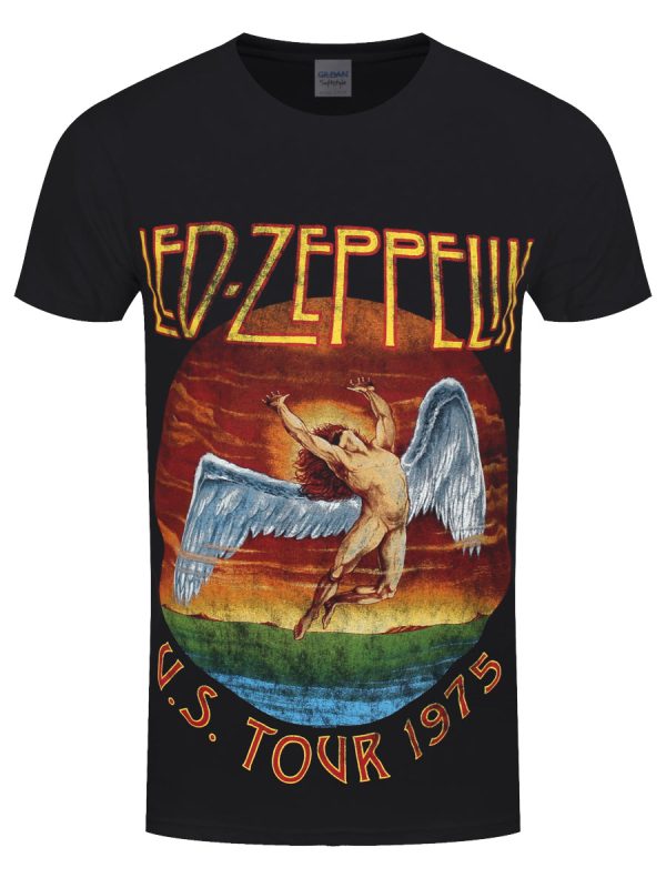 Led Zeppelin – USA Tour 1975 Men’s Black T-Shirt