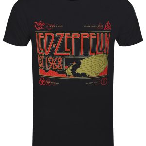 Led Zeppelin Zeppelin Smoke Mens Black T Shirt 1