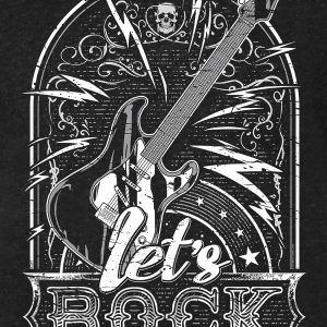 Lets Rock Mens Heather Black Denim T Shirt 3