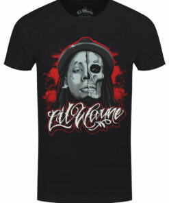 Lil Wayne Skull Sketch Mens Black T Shirt 1