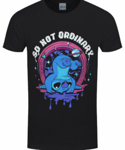Lilo Stitch Not Ordinary Mens Black T Shirt 1