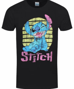 Lilo Stitch Vintage Stitch Mens Black T Shirt 1