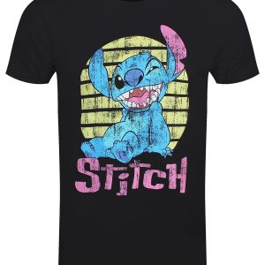 Lilo Stitch Vintage Stitch Mens Black T Shirt 1