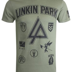 Linkin Park Patches Men’s Green T-Shirt