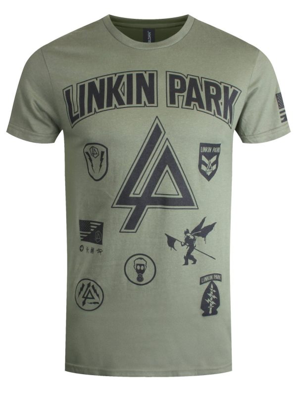 Linkin Park Patches Men’s Green T-Shirt