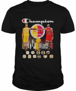 Los Angeles Lakers and Chicago Bulls champions Bryant and Jordan signatures shirt 1
