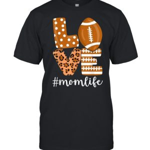 Love Football American Mom Life Player with Leopard shirt