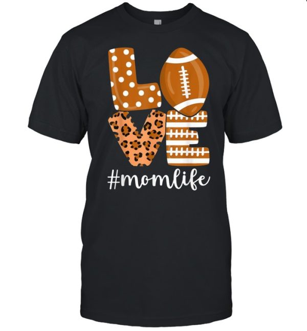 Love Football American Mom Life Player with Leopard shirt