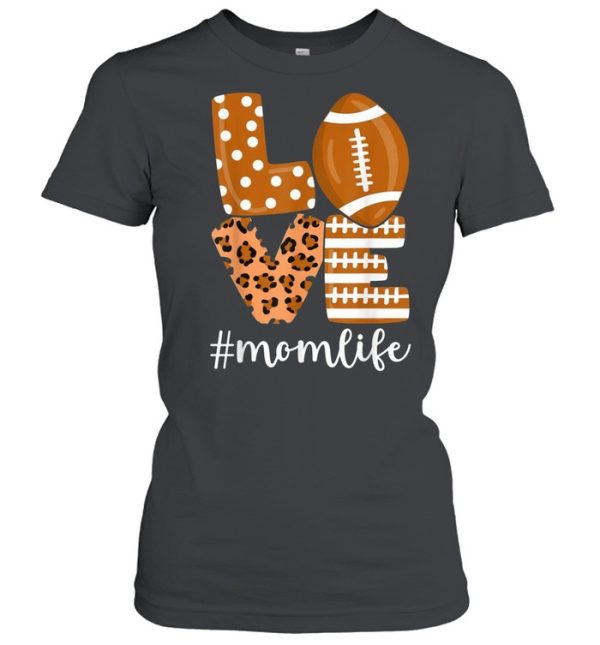 Love Football American Mom Life Player with Leopard shirt