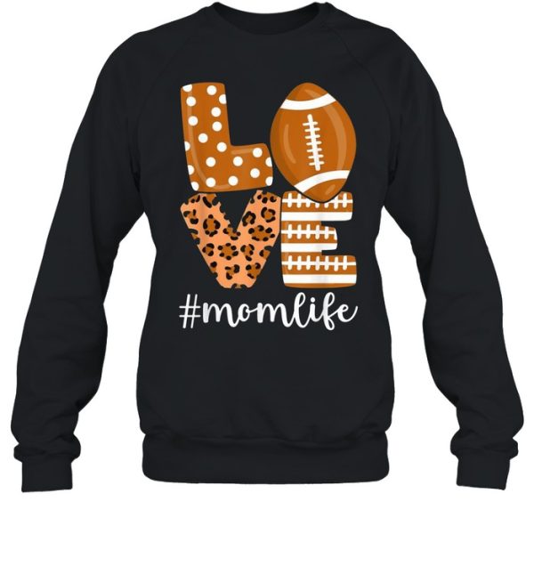 Love Football American Mom Life Player with Leopard shirt