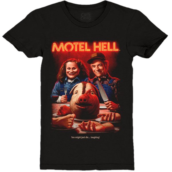 MOTEL HELL DIE LAUGHING T-SHIRT