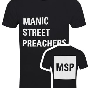 Manic Street Preachers Block Logo Men’s Black T-Shirt